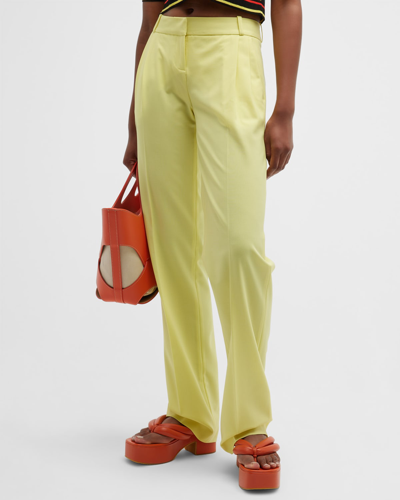 Shop Coperni Low Rise Loose Tailored Trousers In Yellow