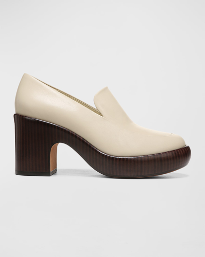 Shop Vince Narisa Leather Loafer Clogs In Cashew
