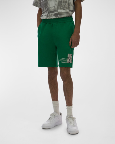 Shop Helmut Lang Men's Vienna Photographic Sweat Shorts In Kelly Green