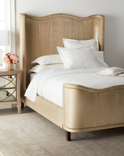 Shop Massoud Enya Upholstered Queen Bed In Gold