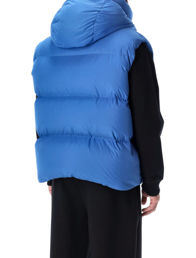 Shop Off-white Bounce Hooded Down Vest In Electric Blue