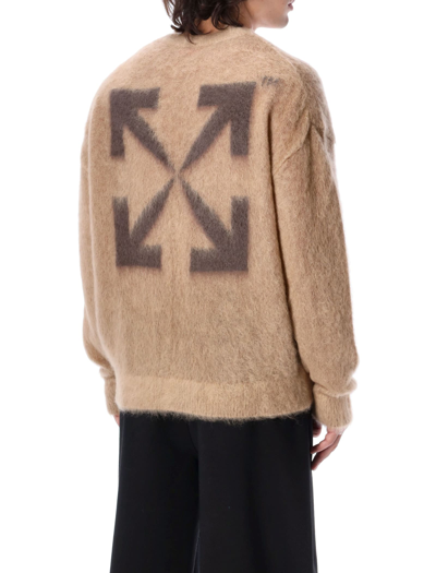 Shop Off-white Arrow Skate Knit Sweater In Camel