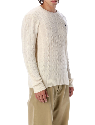 Shop Polo Ralph Lauren Cable-knit Sweater In Natural