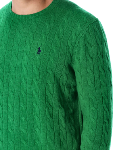 Shop Polo Ralph Lauren Cable-knit Sweater In Green
