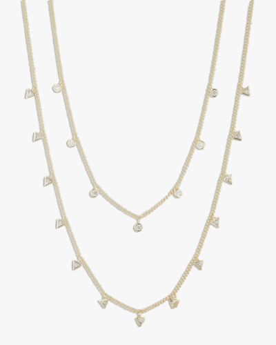 Shop Bonheur Jewelry Marguerite Layered Chain Necklace Set In Gold