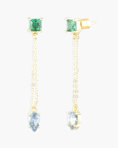 Shop Bonheur Jewelry Kathryn Crystal Drop Earrings In Gold