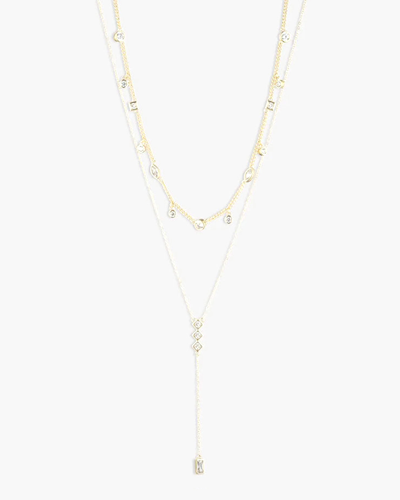 Shop Bonheur Jewelry Josephine Layered Lariat Necklace In Gold