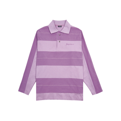 Shop Jacquemus Le Polo Lilac Cotton Polo Shirt, Polo Shirt, Lilac, Panelled