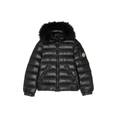Shop Moncler Kids Badyf Faux Fur-trimmed Quilted Shell Jacket (8-10 Years) In Black