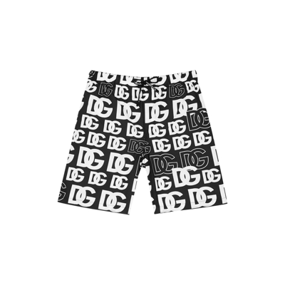 Shop Dolce & Gabbana Kids Black Logo-print Shell Swim Shorts (2-6 Years)