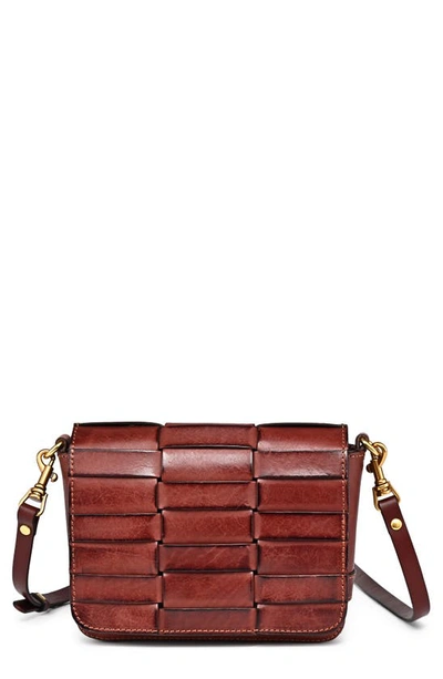 Shop Old Trend Lupi Woven Leather Crossbody Bag In Brown