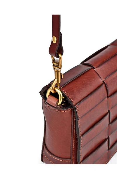 Shop Old Trend Lupi Woven Leather Crossbody Bag In Brown