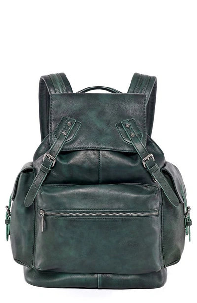 Shop Old Trend Bryan Leather Backpack In Vintage Green