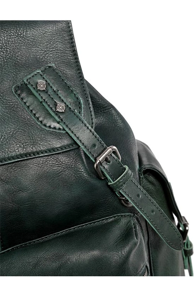 Shop Old Trend Bryan Leather Backpack In Vintage Green