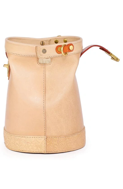 Shop Old Trend Doctor Bucket Leather Crossbody Bag In Beige