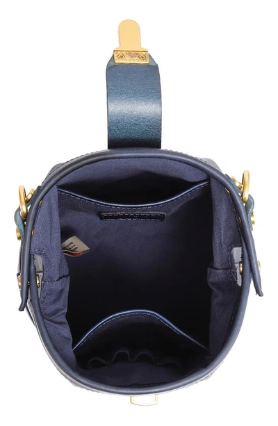 Shop Old Trend Doctor Bucket Leather Crossbody Bag In Navy