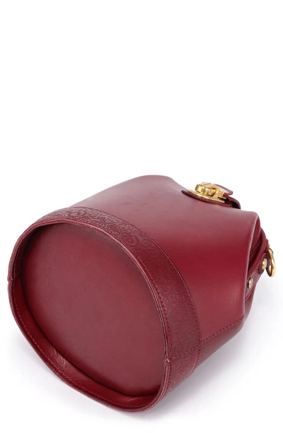 Shop Old Trend Doctor Bucket Leather Crossbody Bag In Burgundy