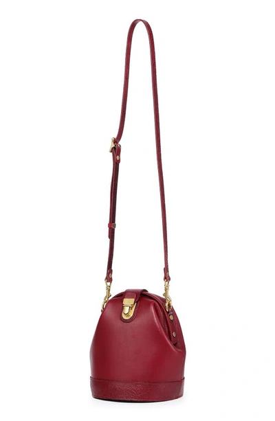 Shop Old Trend Doctor Bucket Leather Crossbody Bag In Burgundy