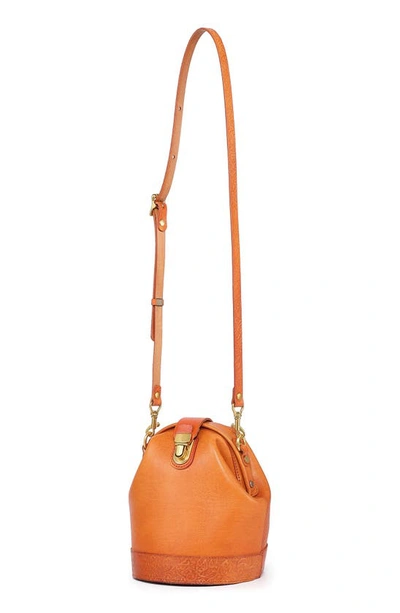 Shop Old Trend Doctor Bucket Leather Crossbody Bag In Caramel