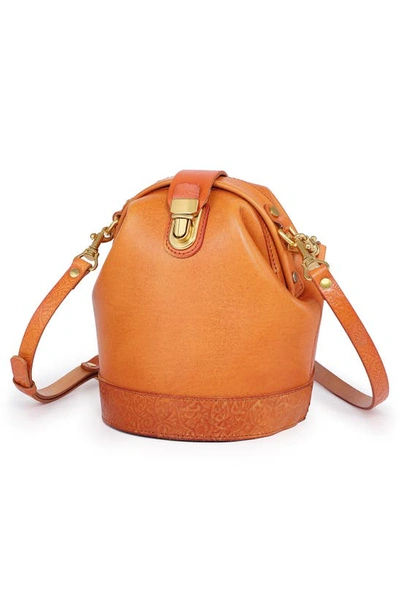 Shop Old Trend Doctor Bucket Leather Crossbody Bag In Caramel