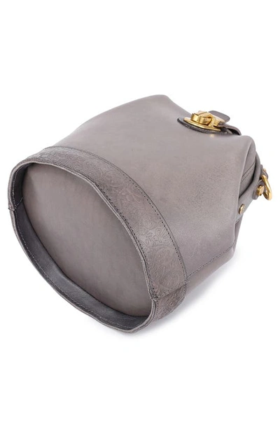 Shop Old Trend Doctor Bucket Leather Crossbody Bag In Grey