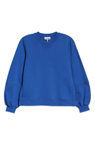 Ganni Software Isoli Puff Sleeve Sweatshirt Daphne Size Xxs ModeSens