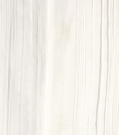 Shop Saint Laurent Striped Cotton Tunic Dress In White