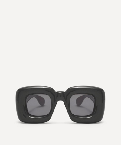 Shop Loewe Women's Inflated Rectangular Sunglasses In Black