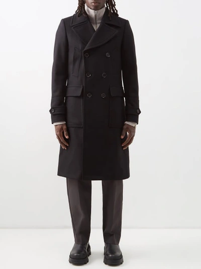 Belstaff Milford Melton Wool-blend Overcoat In Black | ModeSens