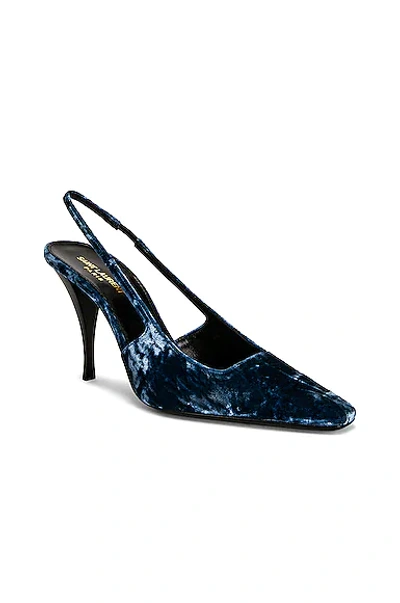 Shop Saint Laurent Tom 90 Dream Heels In Denim