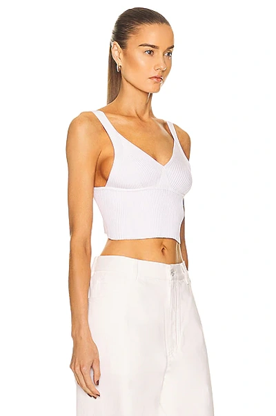 Alaïa Ribbed Crop Top In Blanc