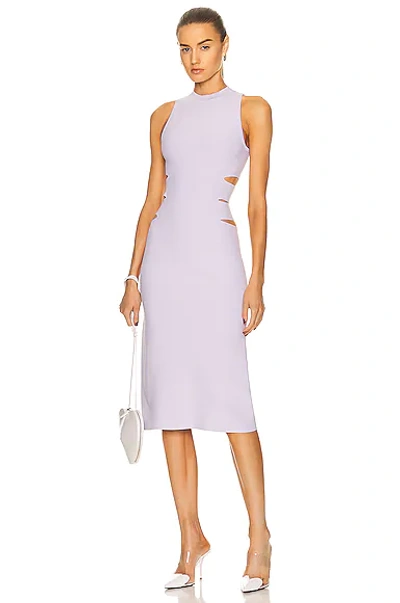 Alaïa Fontana Slash Sleeveless Midi Sweater Dress In Parme