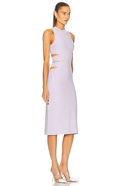 Alaïa Fontana Slash Sleeveless Midi Sweater Dress In Parme