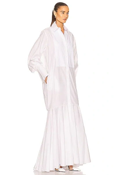 Shop Alaïa Maxi Dress In Blanc