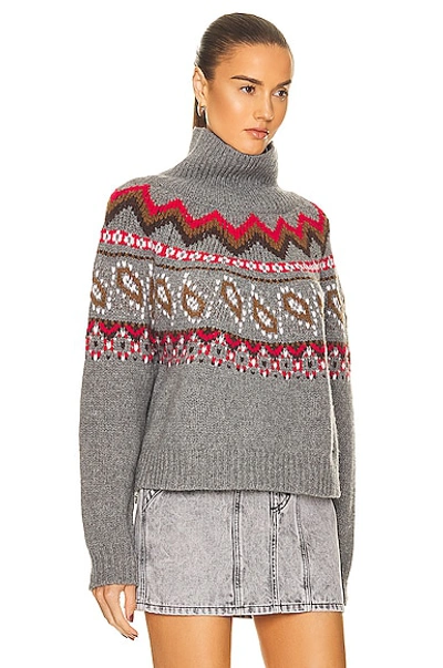 Shop Alanui Arctic Ocean Turtleneck Sweater In Grey Multi