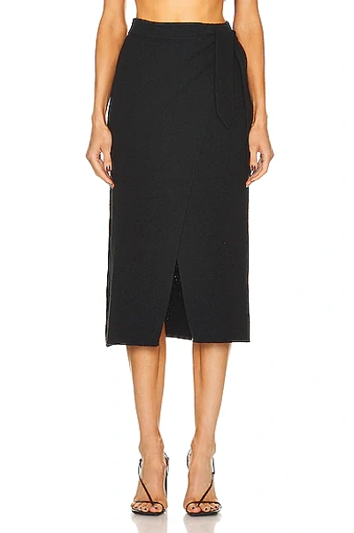 Shop Nanushka Helia Midi Skirt In Black
