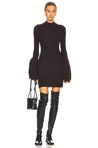 Shop Alexander Wang Mock Neck Mini Dress In Cola