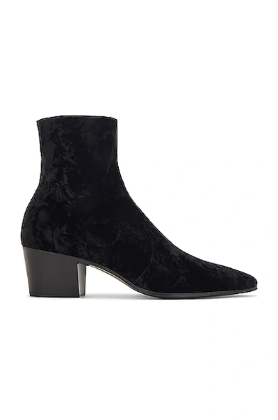Saint Laurent Vassili 65mm Leather Boots In Noir