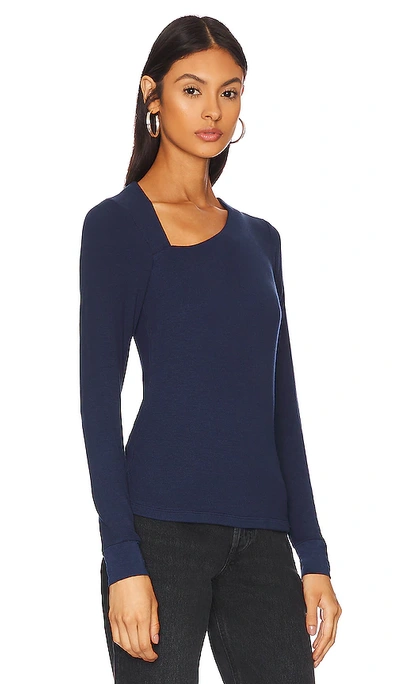 Shop La Made Ysabel Angled Neckline Top In Dark Night