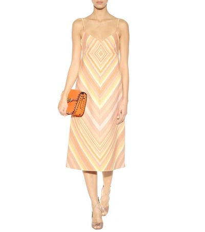 Shop Valentino Wool And Silk Crêpe Dress In Orange