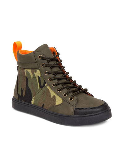 Shop Deer Stags Kid's Blaze Jr. High Top Fashion Sneakers Boots In Olive Camo