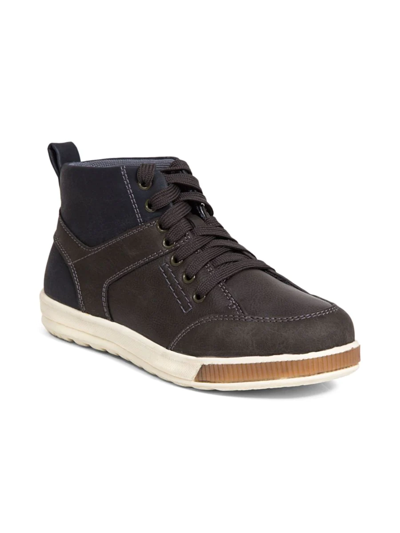 Shop Deer Stags Boy's Landry Faux Leather High-top Sneakers In Grey Navy