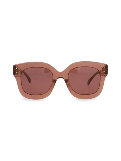 Shop Alaïa Women's 50mm Square Sunglasses In Nude Red