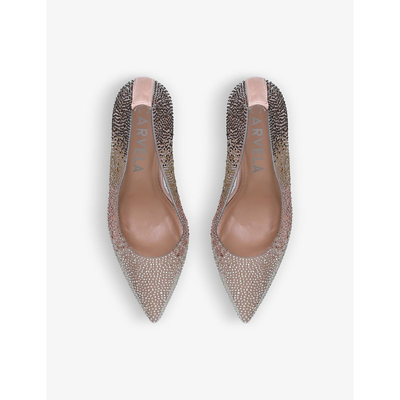 Carvela Womens  Lovebird Crystal-embellished Pvc Courts In Blush