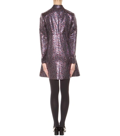 Shop Saint Laurent Metallic Dress In Rouge Lleu Argeet