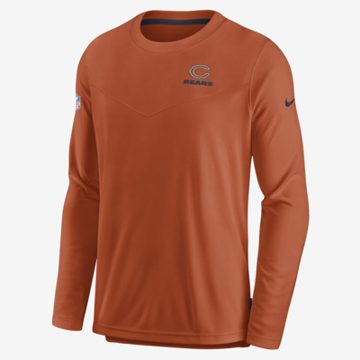 Shop Nike Men's Dri-fit Lockup (nfl Chicago Bears) Long-sleeve Top In Orange