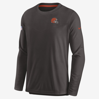 Shop Nike Men's Dri-fit Lockup (nfl Cleveland Browns) Long-sleeve Top
