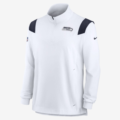 Shop Nike Men's Repel Coach (nfl Seattle Seahawks) 1/4-zip Jacket In White