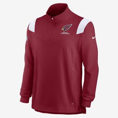 Shop Nike Men's Repel Coach (nfl Arizona Cardinals) 1/4-zip Jacket In Red