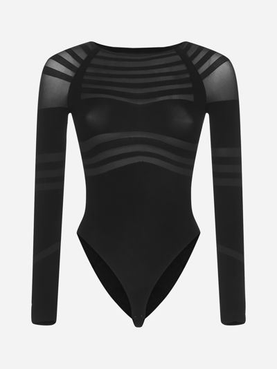 Wolford Body Lines String Stretch Bodysuit In Black | ModeSens
